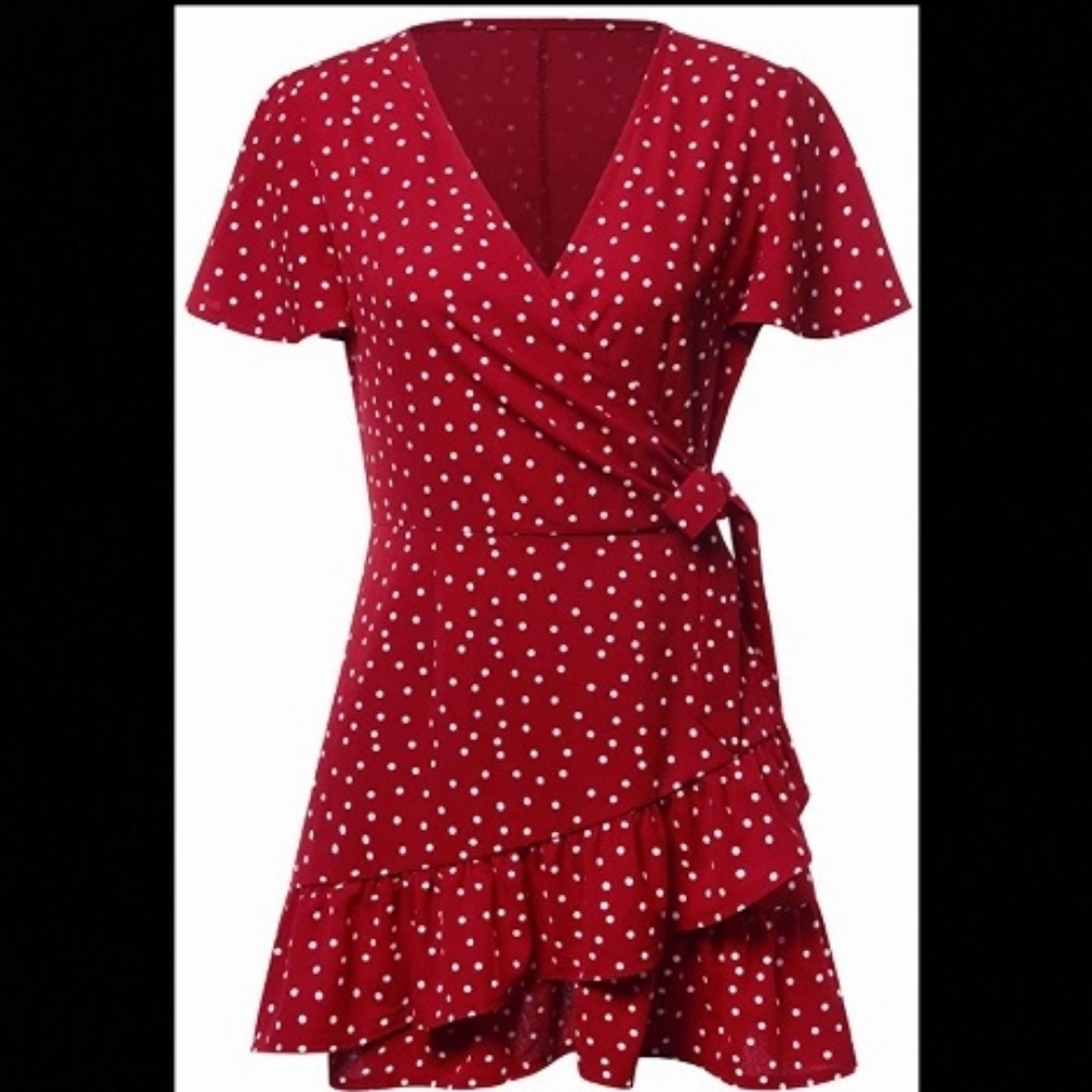 Small Red and White Polka Dot Dress